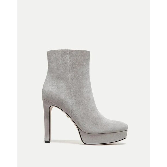 Veronica Beard Dali Women Platform Bootie Gray Suede Stiletto Heel Boots SZ 11 - Picture 2 of 14